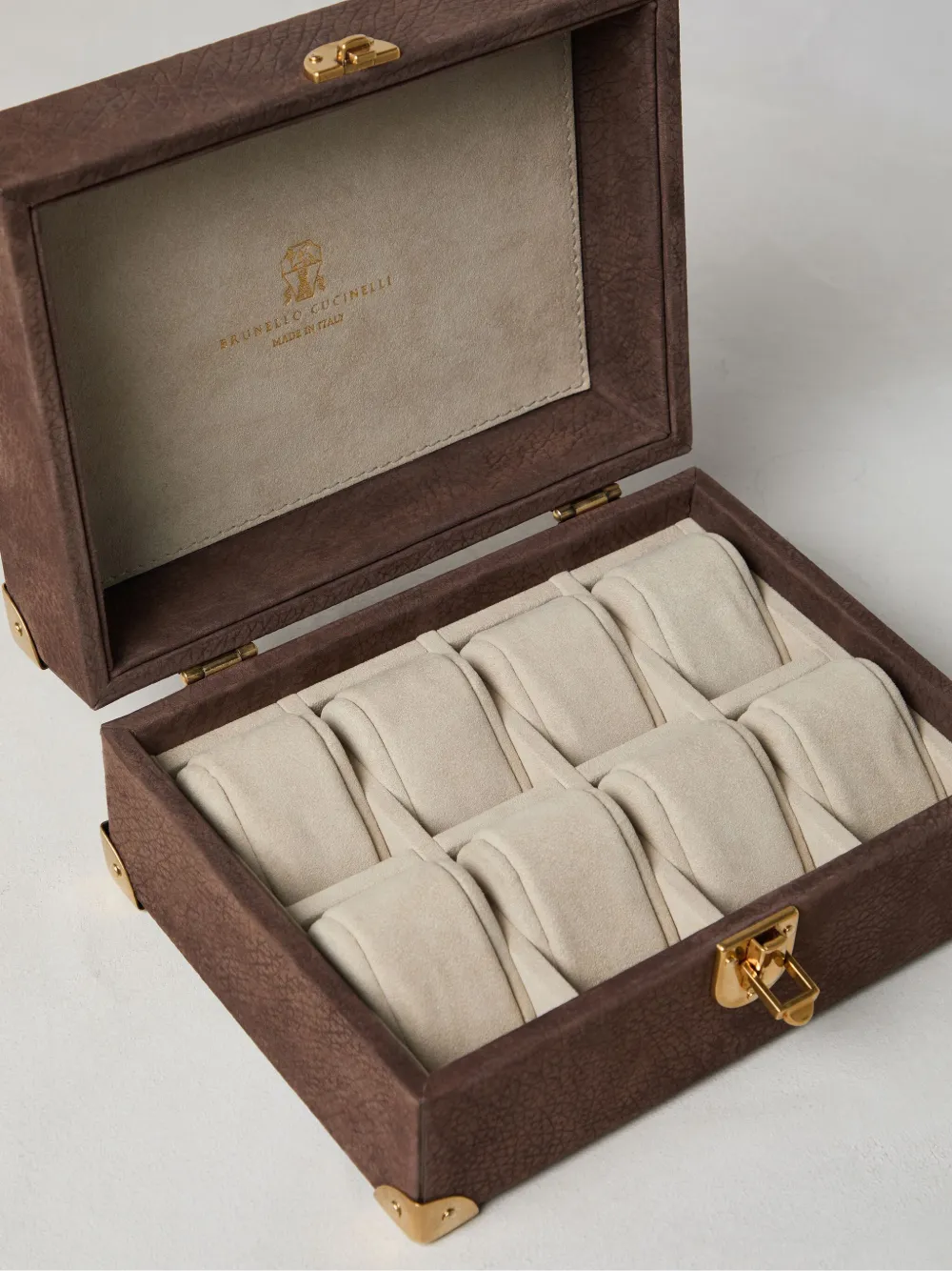 Brunello Cucinelli leather watch box - Bruin