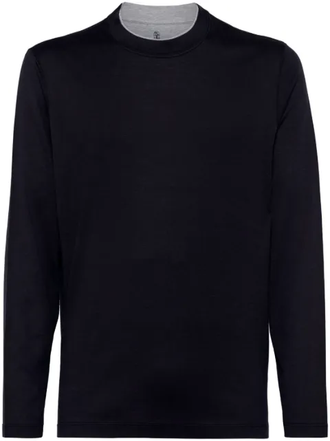 Brunello Cucinelli contrasting-trim jersey T-shirt