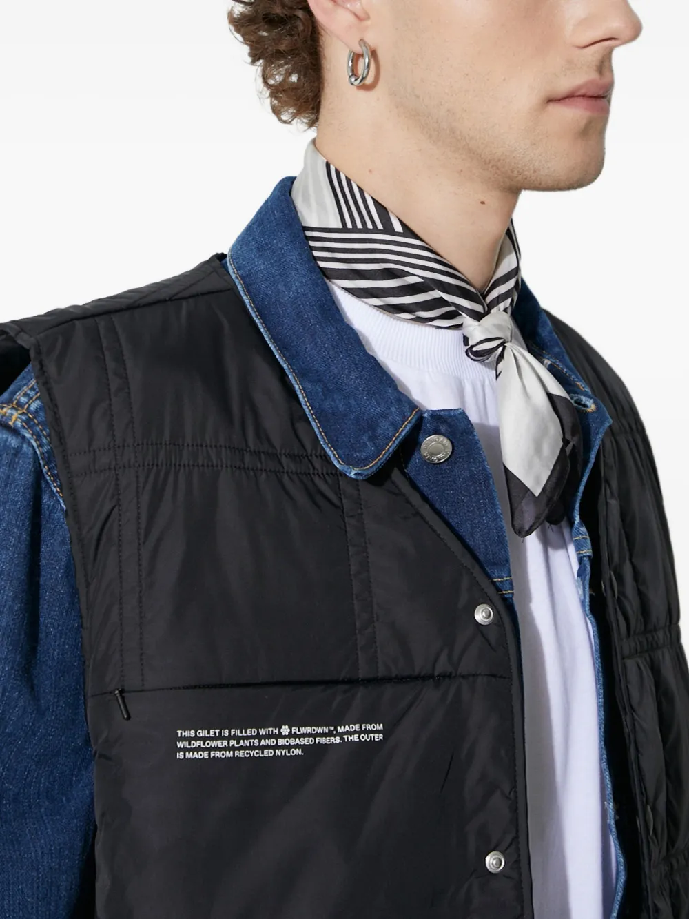 Pangaia Bodywarmer met gewatteerd patroon Zwart