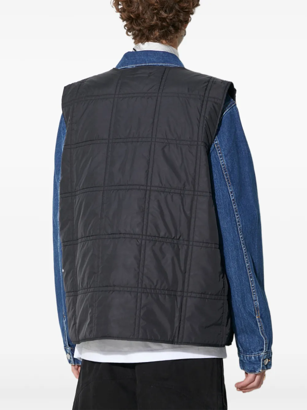 Pangaia Bodywarmer met gewatteerd patroon Zwart