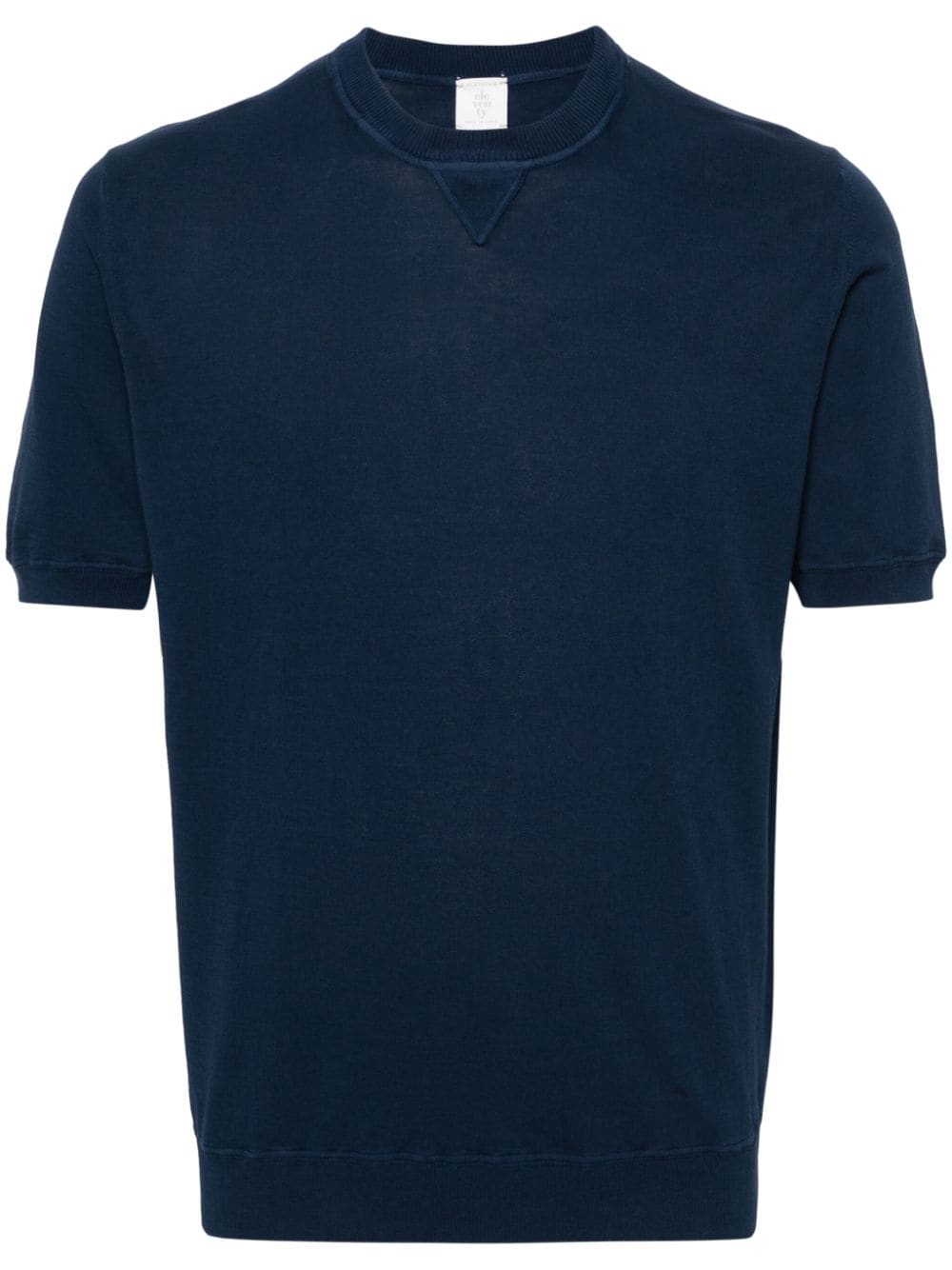 Eleventy Fijngebreid T-shirt Blauw