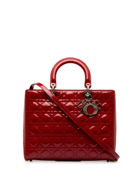 Christian Dior Pre-Owned 2012 Large Patent Cannage Lady Dior satchel