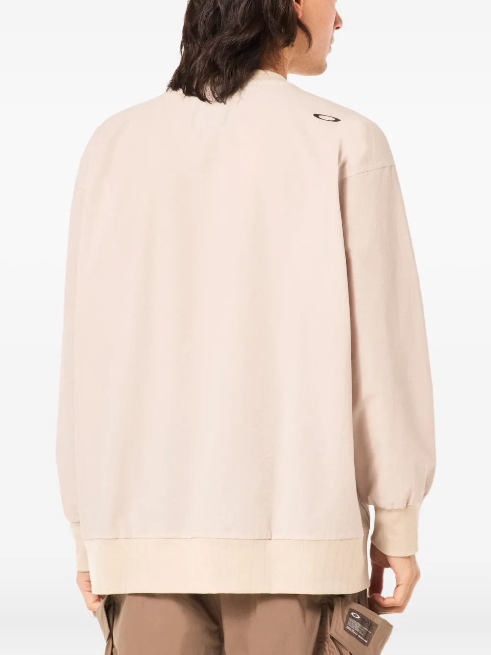 Oakley Long Sleeve Crew Neck Sweater With Patch In Neutral