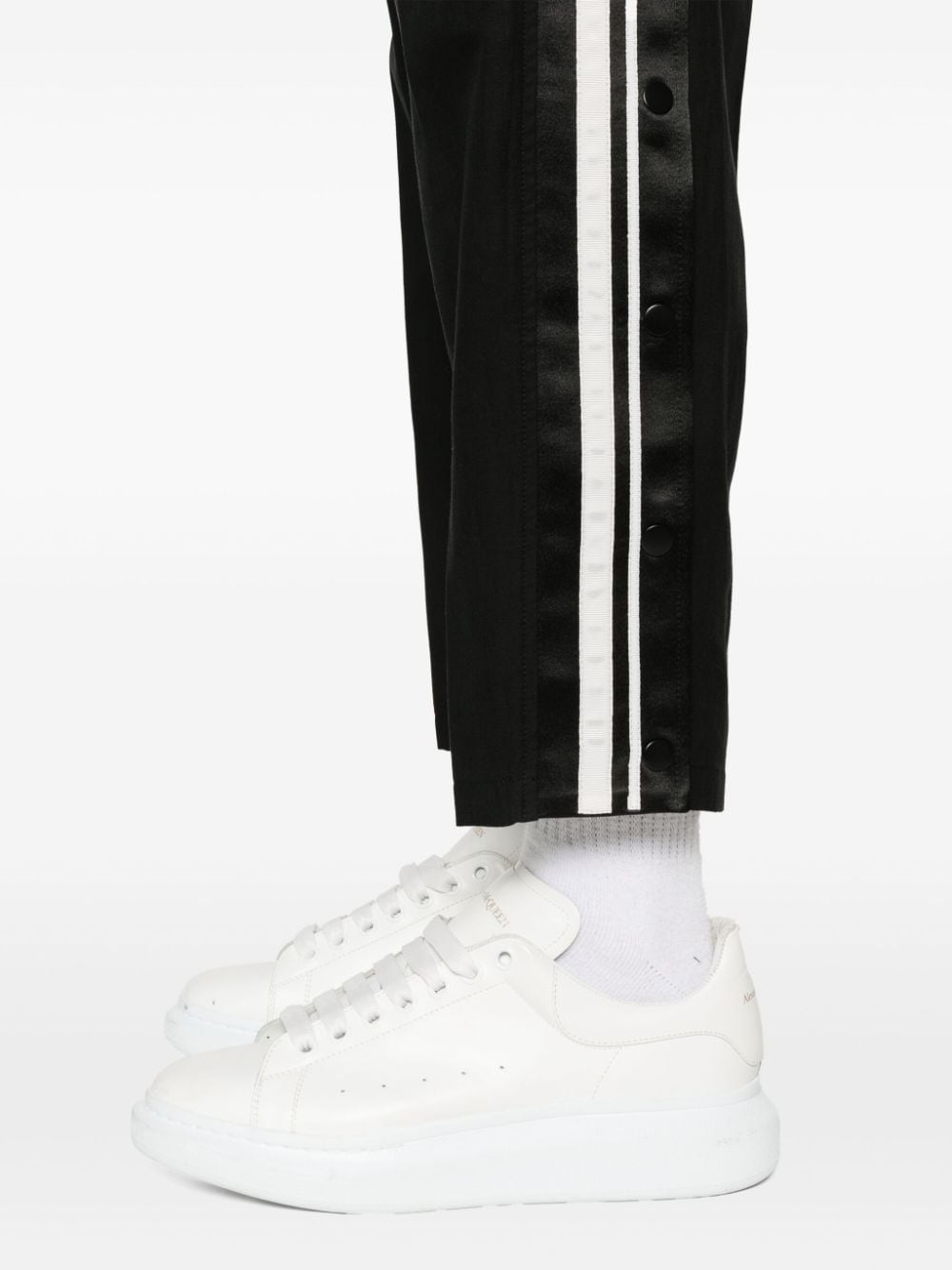 Shop Neil Barrett Tapered Track Pants In Black