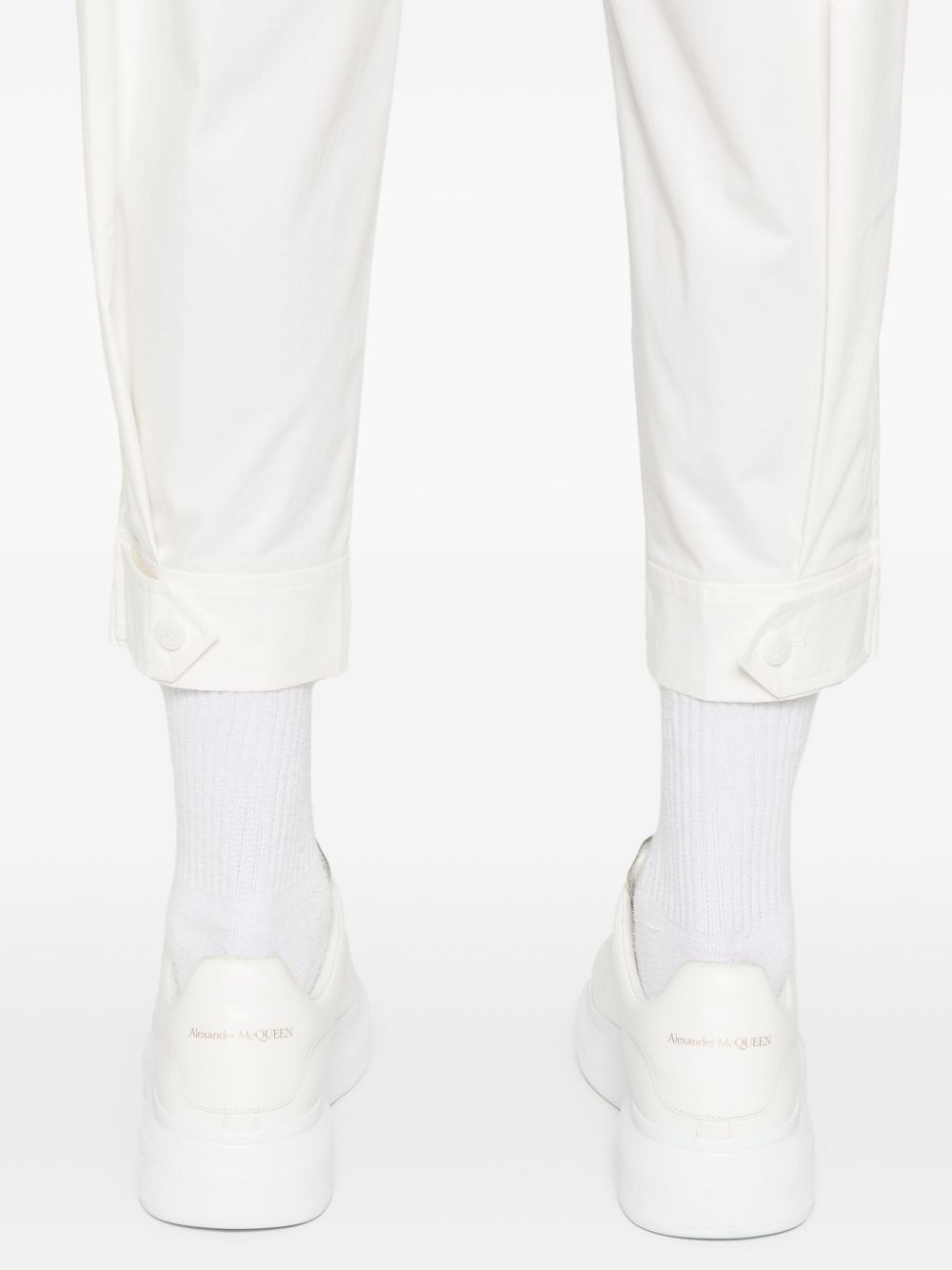 Shop Neil Barrett Tapered Cargo Trousers In White