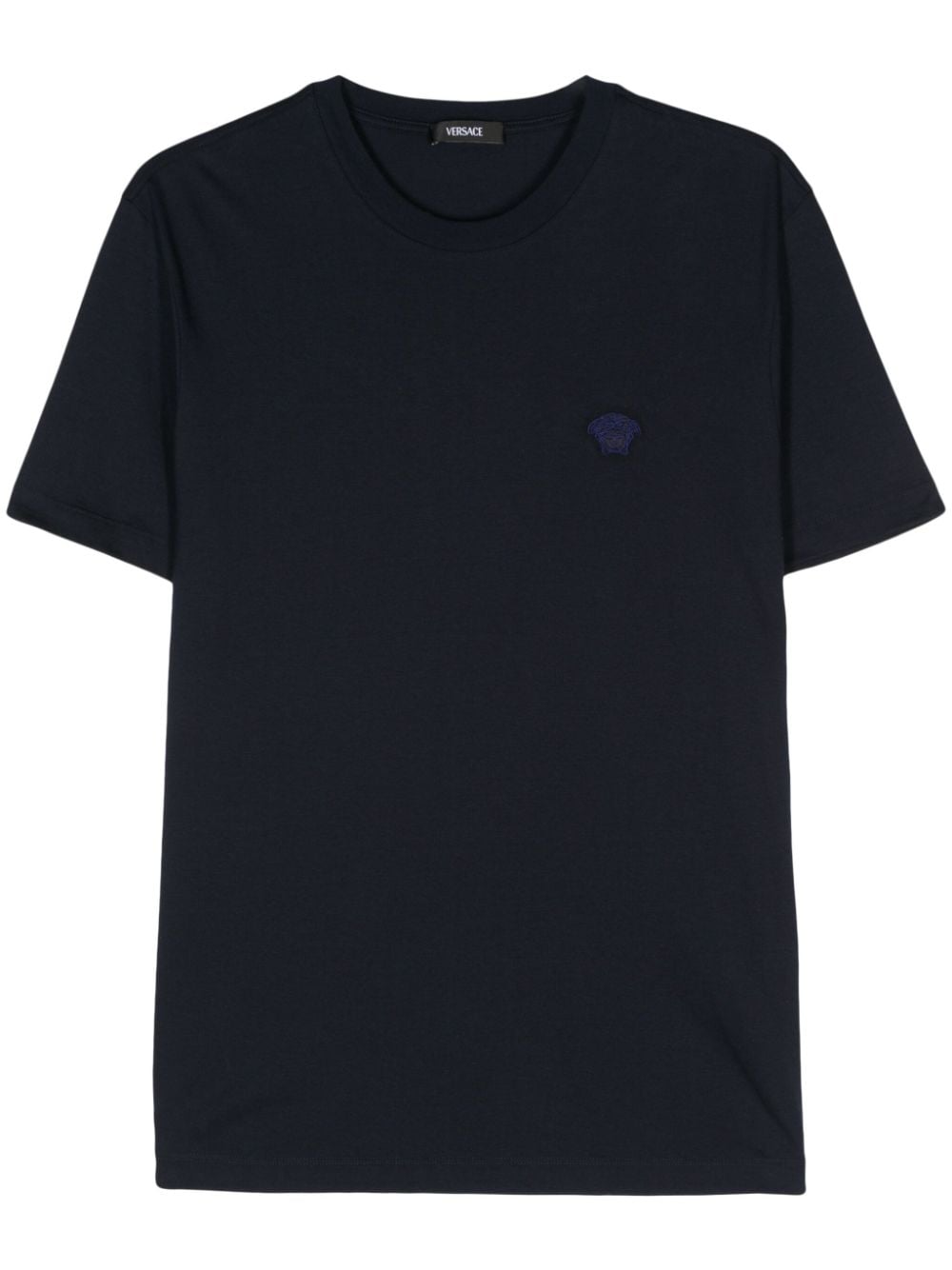 Versace Compact Cotton Jersey T-shirt In Blue