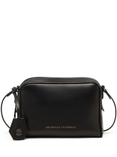 Brunello Cucinelli logo-tag leather crossbody bag Women