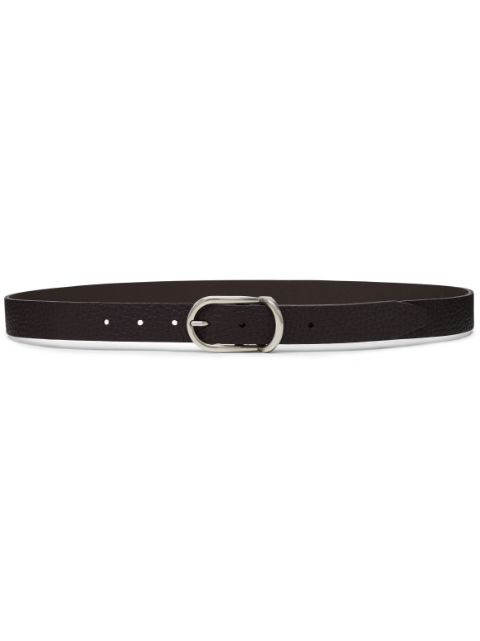 Brunello Cucinelli silver-tone buckle leather belt Men