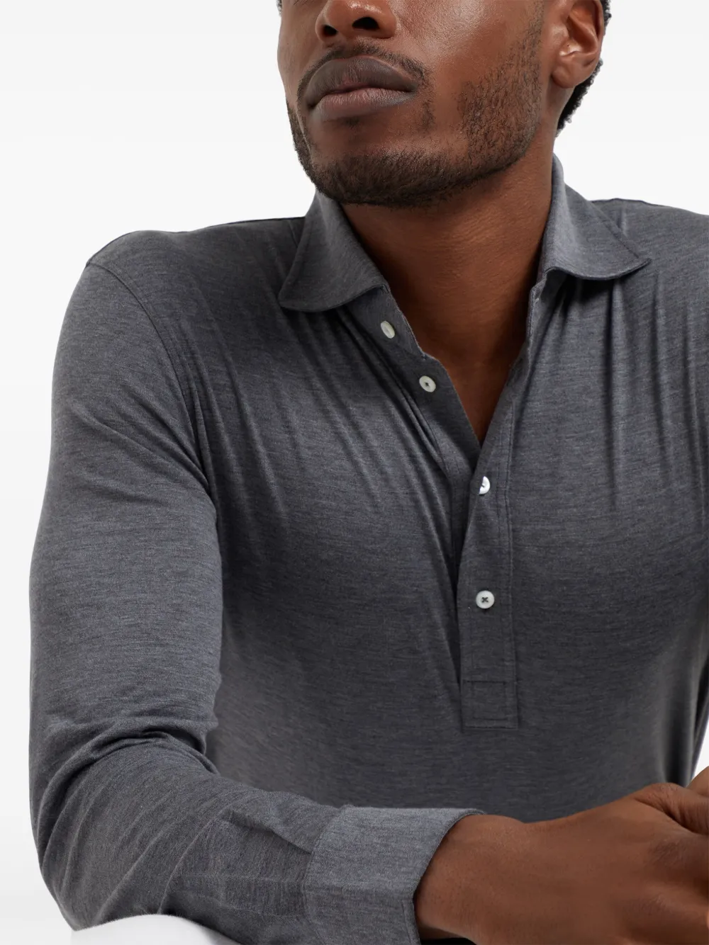Brunello Cucinelli Katoenen poloshirt Grijs
