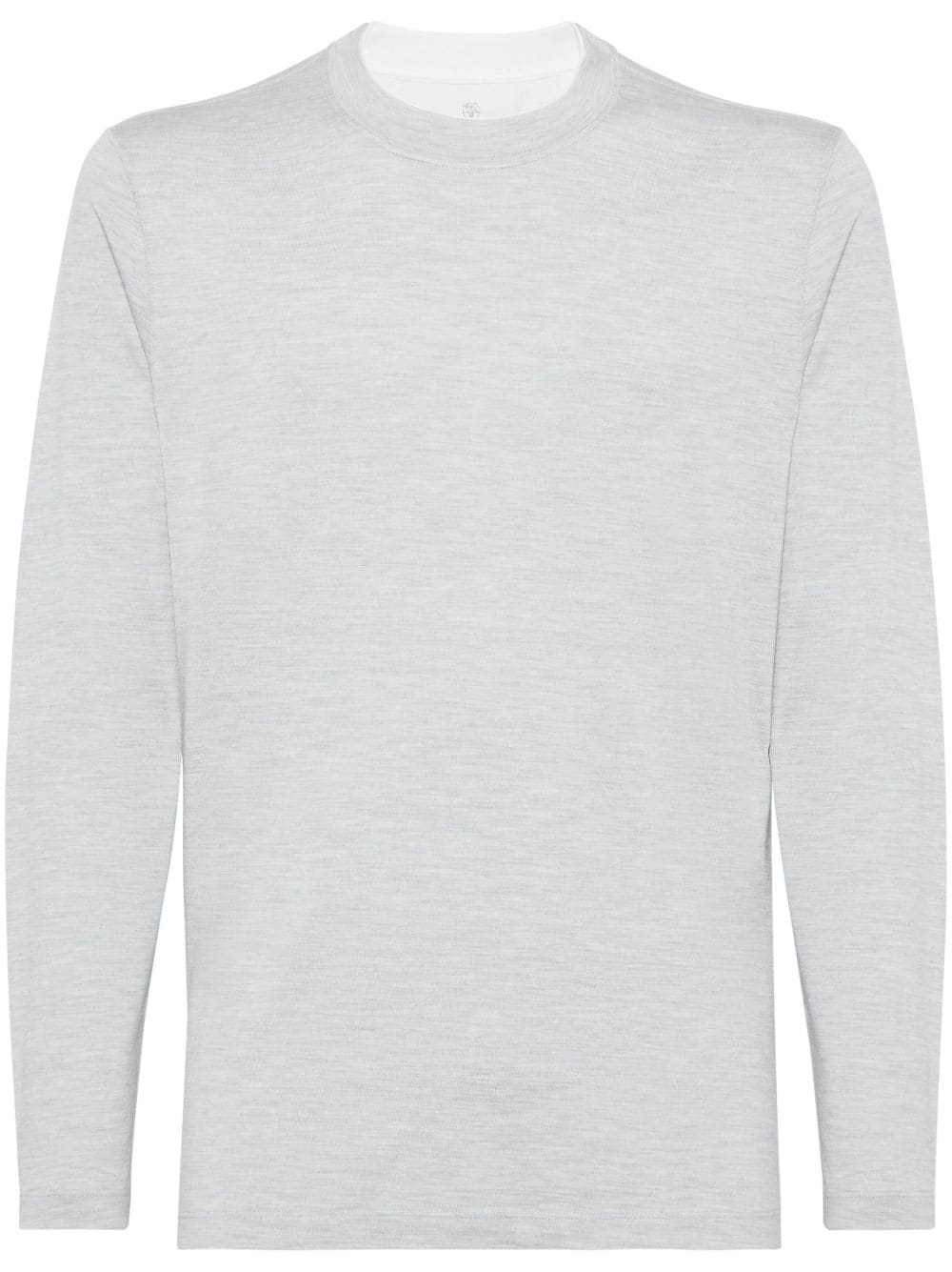 Brunello Cucinelli Contrasting-trim Jersey T-shirt In Grey