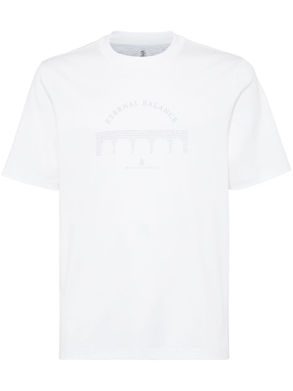 Brunello Cucinelli Slogan-print Crew-neck T-shirt In White