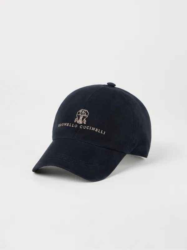 Brunello Cucinelli Embroidered Logo Cap | Blue | FARFETCH JO