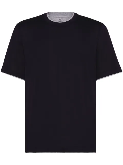 Brunello Cucinelli contrasting-trim jersey T-shirt