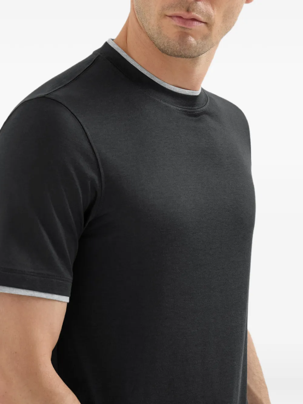 Brunello Cucinelli T-shirt met gelaagd detail Zwart
