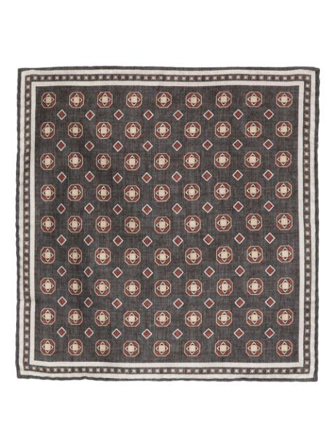 Brunello Cucinelli geometric-print silk handkerchief Men