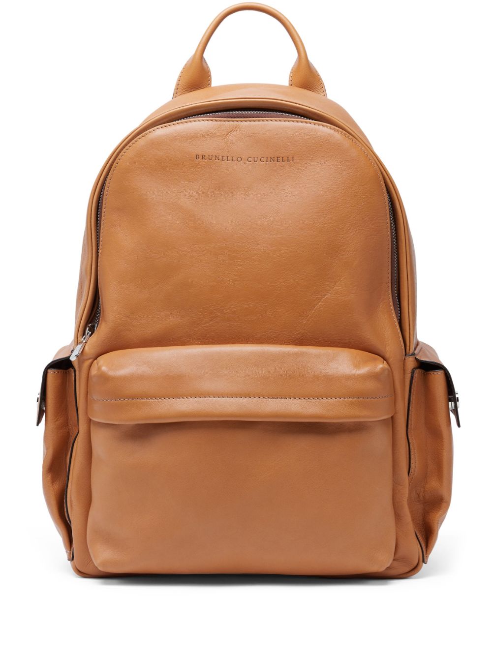 Brunello Cucinelli Logo-debossed Leather Backpack In Pattern
