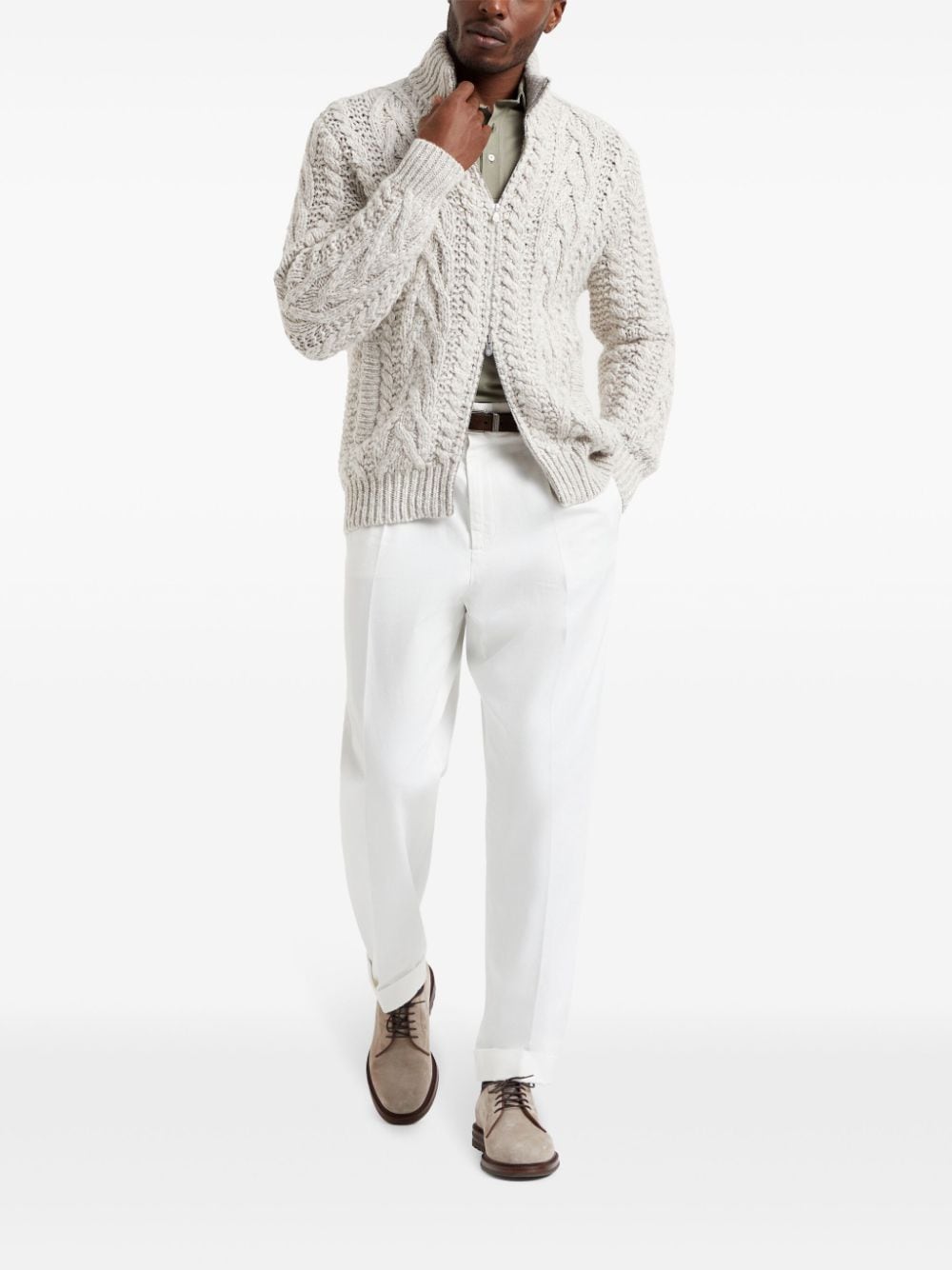 Brunello Cucinelli polo-collar cotton polo shirt - Groen