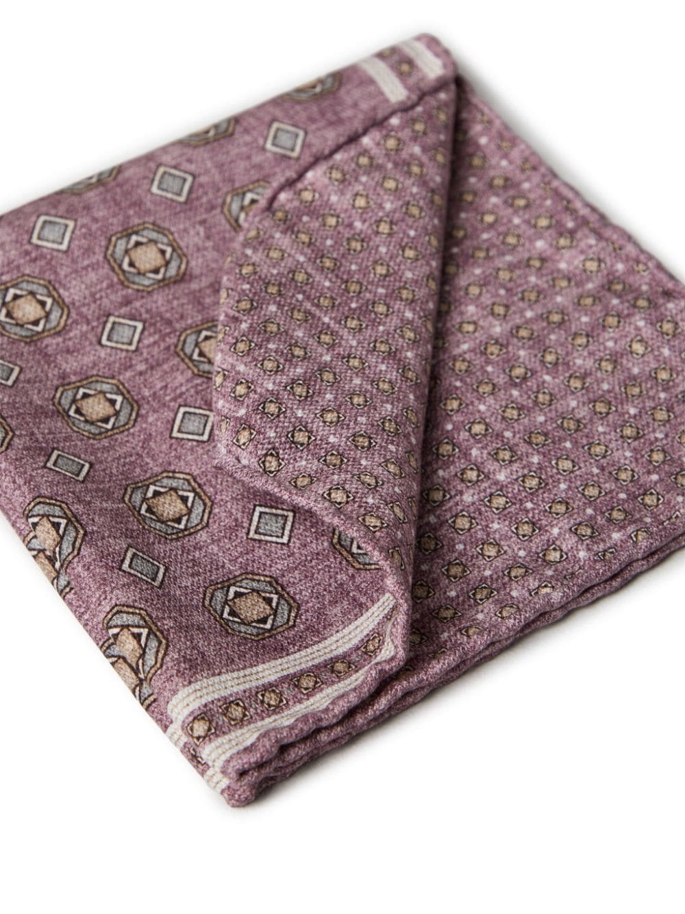 Brunello Cucinelli Zijden sjaal met geometrische print Paars