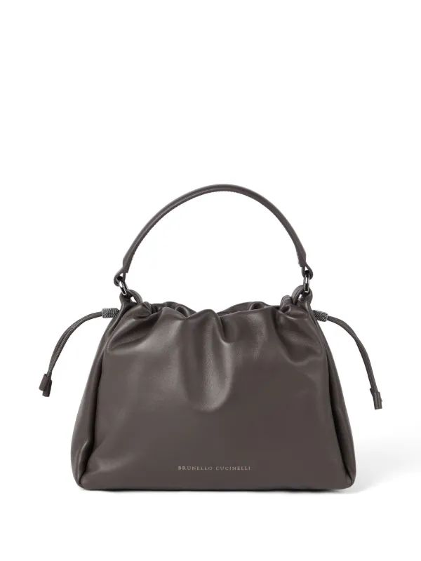 ショルダーバッグ・ポシェット BRUNELLO CUCINELLI SOFT LEATHER BUCKET BAG Brunello Cucinelli Soft Leather Mellow Bucket Bag In Black