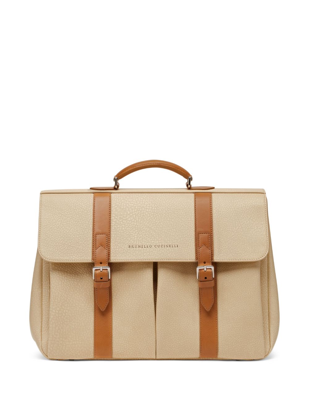 Brunello Cucinelli leather briefcase - Neutrals