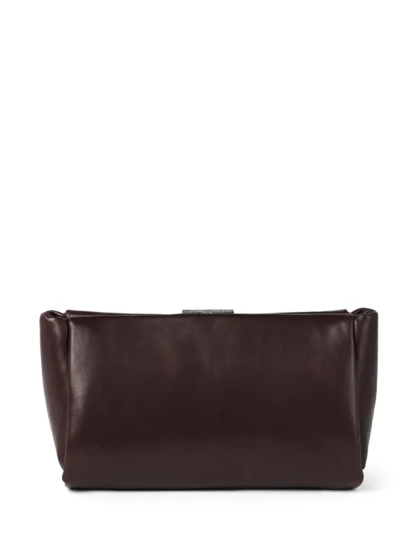 Brunello Cucinelli leather clutch bag women Nappa Leather One Size Brown