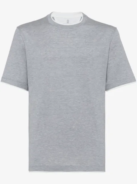 Brunello Cucinelli contrasting-trim jersey T-shirt