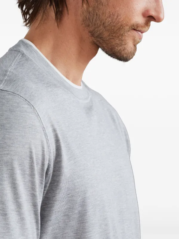 【送料&関税込】Brunello Cucinelli Contrasting Edges Grey T- Brunello Cucinelli contrasting-trim Jersey T-shirt | Grey