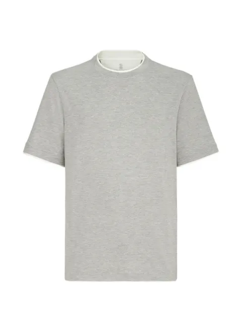 Brunello Cucinelli playera ligera de seda y algodón con cuello redondo