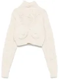 Jean Paul Gaultier conical-bra detail cropped sweater - White