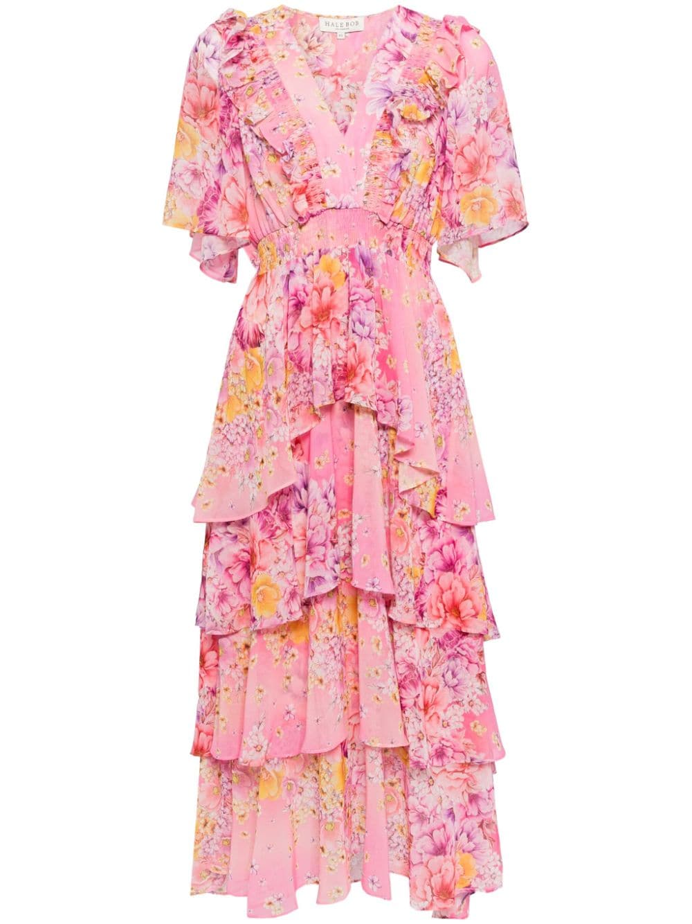 Hale Bob Freya floral-print midi dress Roze