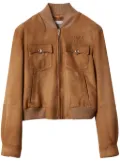 Miu Miu suede nappa leather jacket - Brown