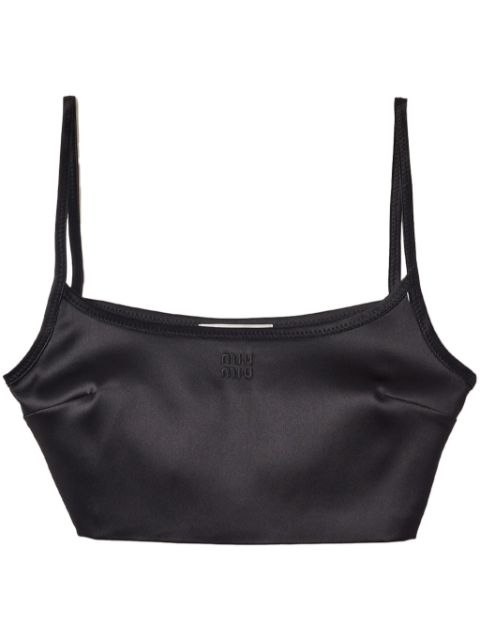 Miu Miu satin crop top Women