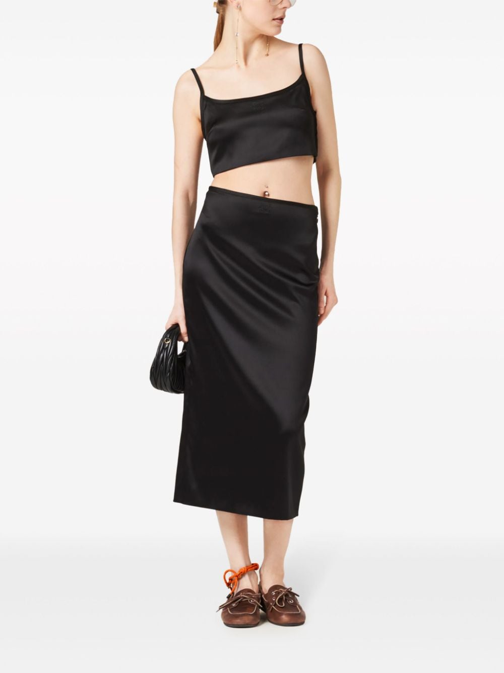 Miu Miu Cropped top - Zwart