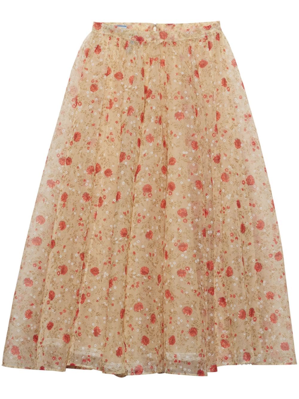 Image 1 of Prada Printed nylonette midi skirt
