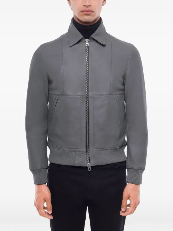 FURSAC Veste En Cuir Gris FARFETCH FR