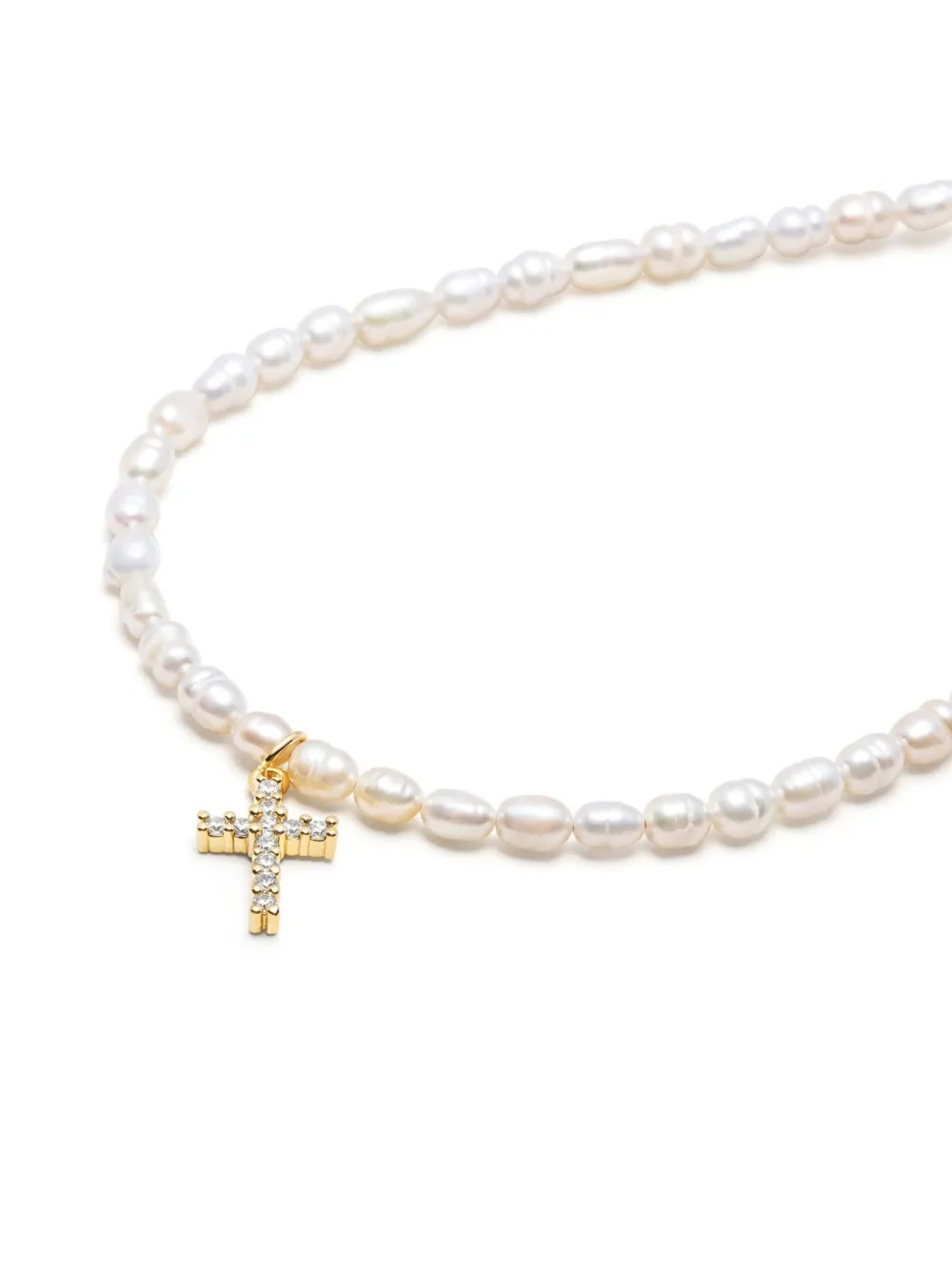 Nialaya Jewelry cross-pendant freshwater-pearl necklace | Image 2