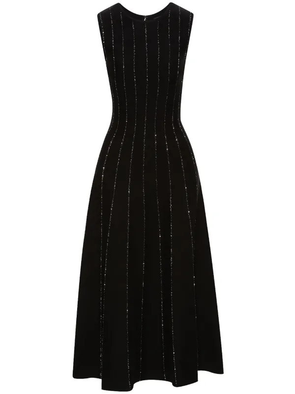 Oscar De La Renta sequin embellished Sleeveless Midi Dress Black FARFETCH PT