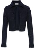 Oscar de la Renta sequin tweed jacket - Blue