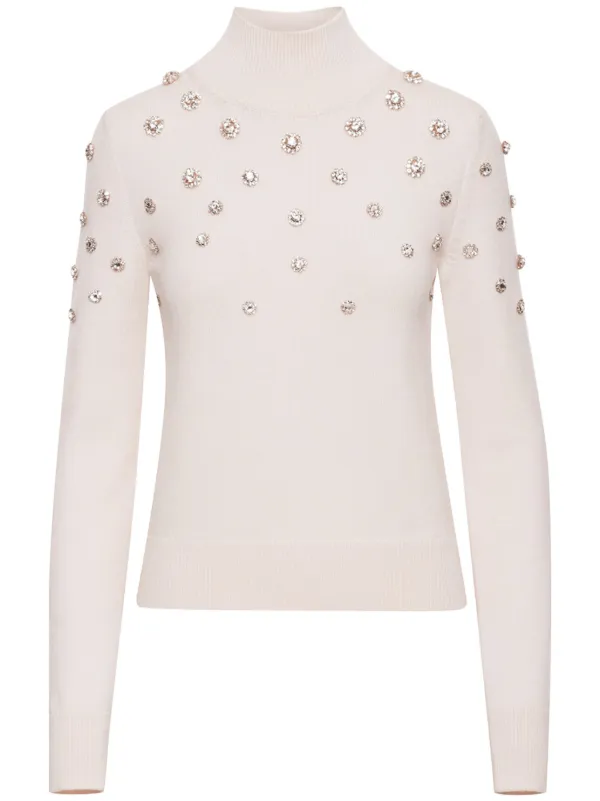 トップス Crystal Embellished Turtleneck Knit Top Crystal Embellished Turtleneck Knit Topの通販 by shop｜ラクマ