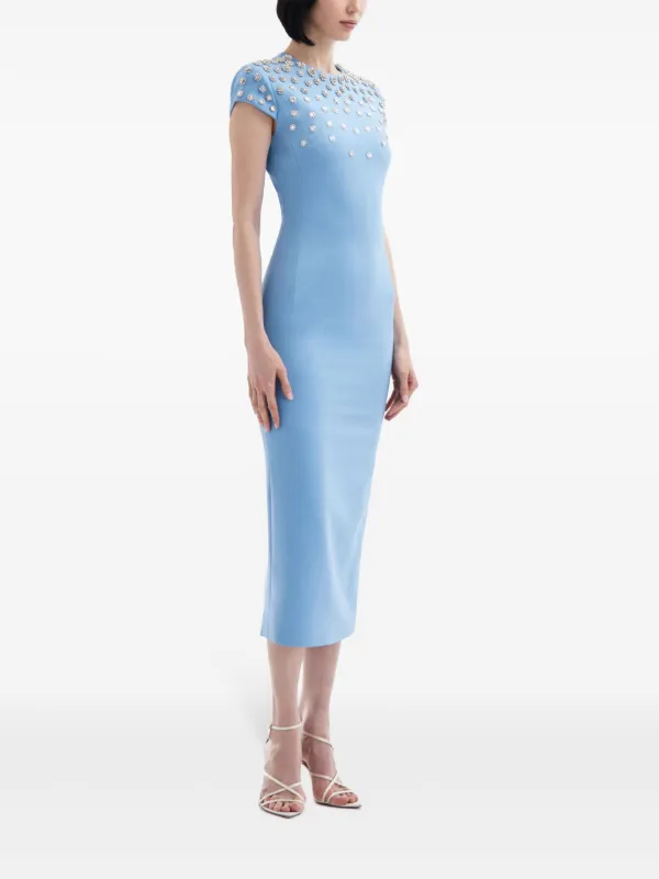oscar de la renta light blue dress OSCAR DE LA RENTA LIGHT BLUE GATHERED DUCHESS SILK-SATIN GATHERED DROP –  Rewind Couture