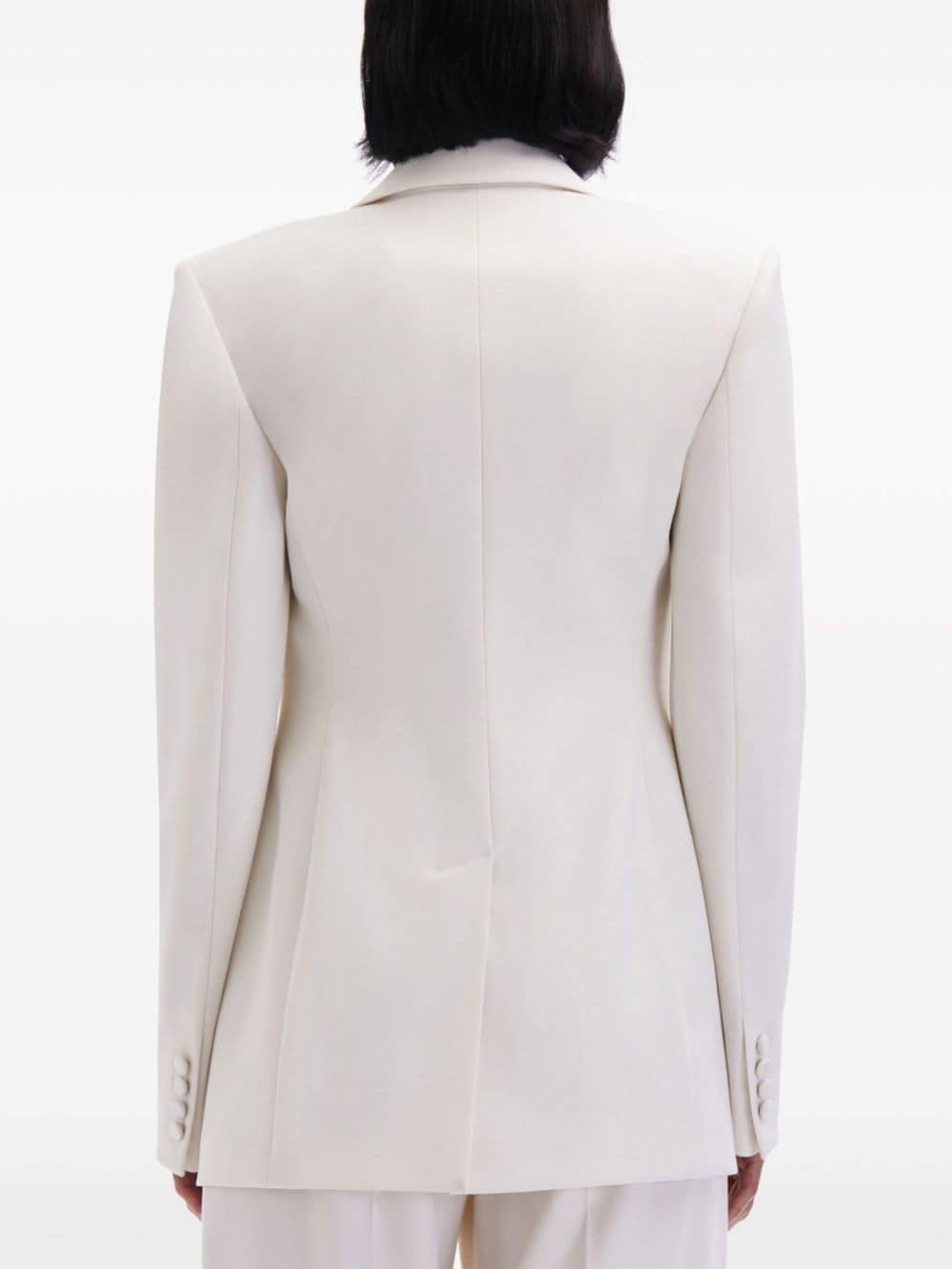 Shop Oscar De La Renta Button-detail Virgin-wool Blazer In White