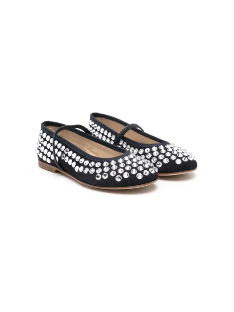 Gallucci Kids crystal-embellished ballerina shoes