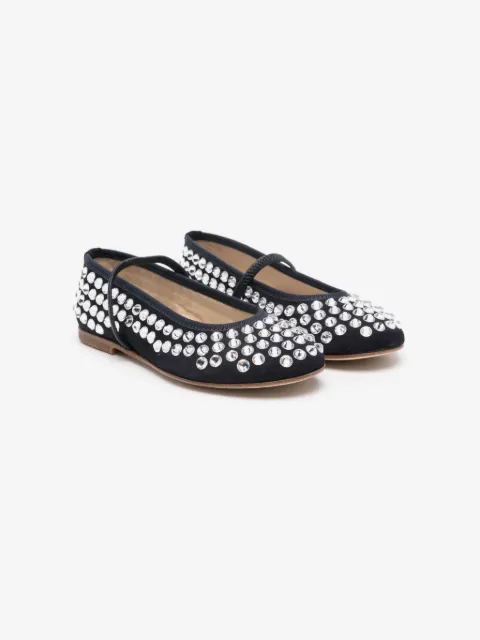 Gallucci Kids 크리스탈 장식 발레리나 슈즈