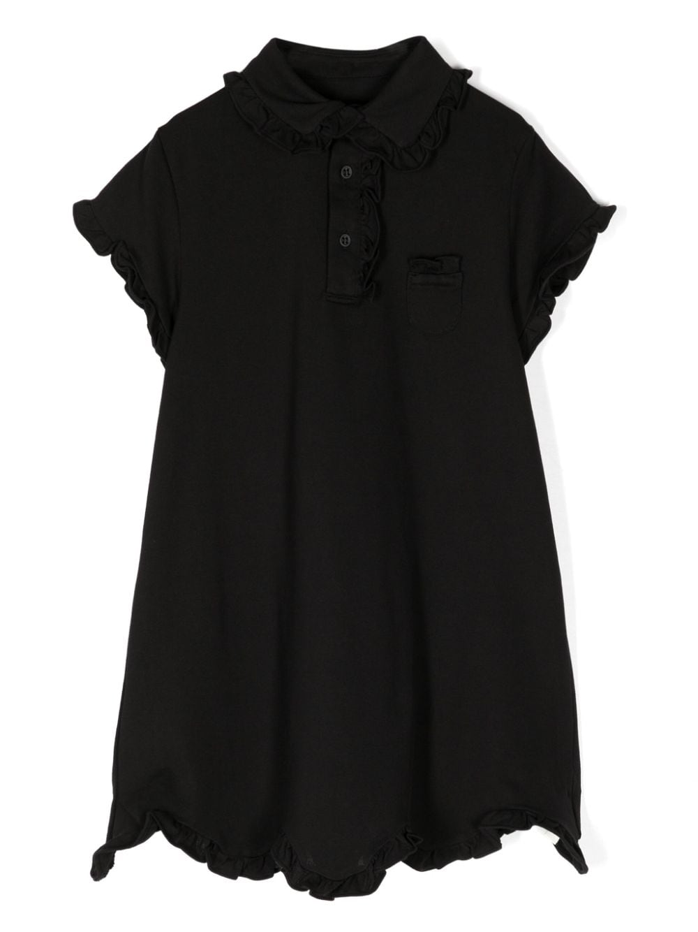 Jnby By Jnby Kids' Polo-collar Cotton Dress In Black