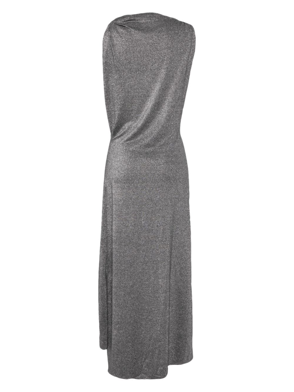Shop Jnby Gathered Lurex Maxi Dress In Silver