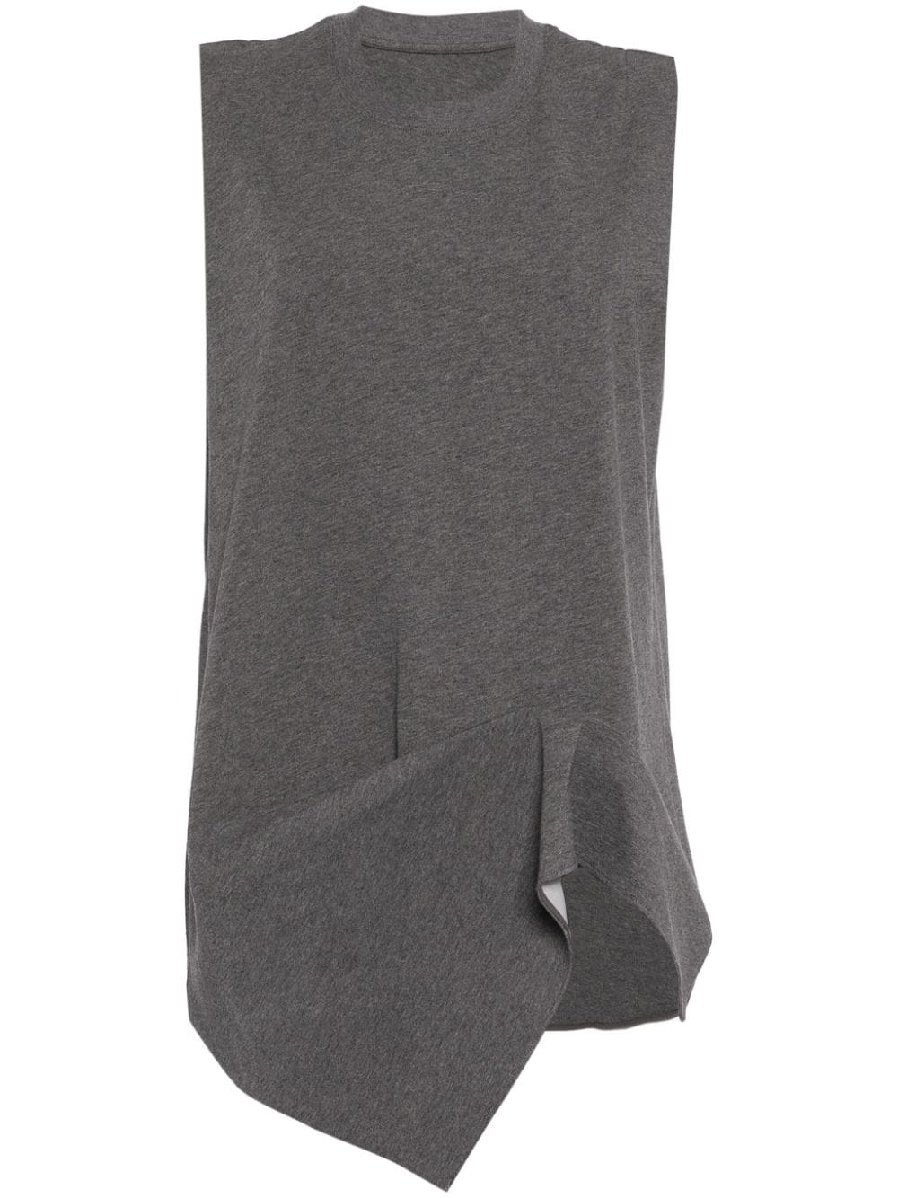 Jnby Asymmetric-hem Cotton T-shirt In Gray