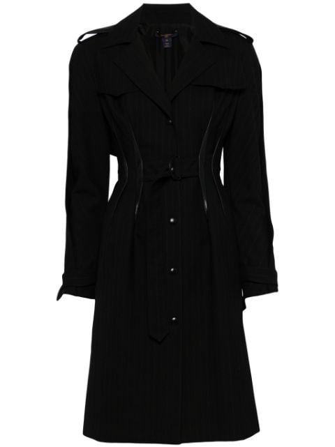Louis Vuitton Pre-Owned pinstriped belted wool coat