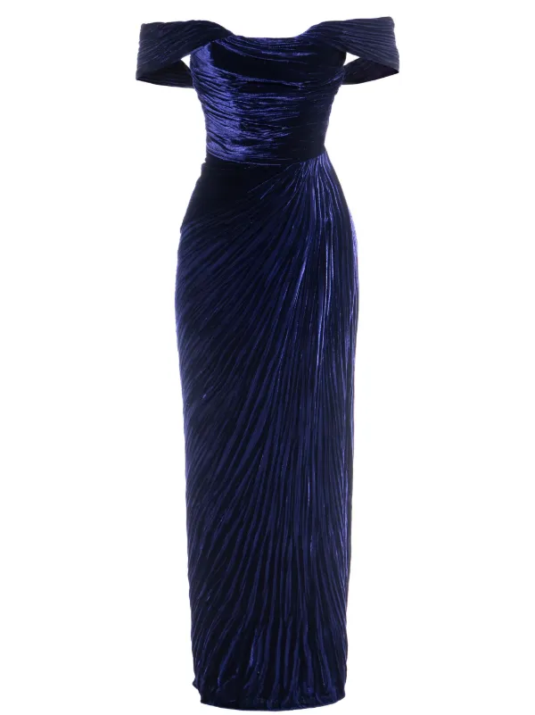 【美品】maison celon drape velour dress Monro-Velvet-Dress-CHADAN-