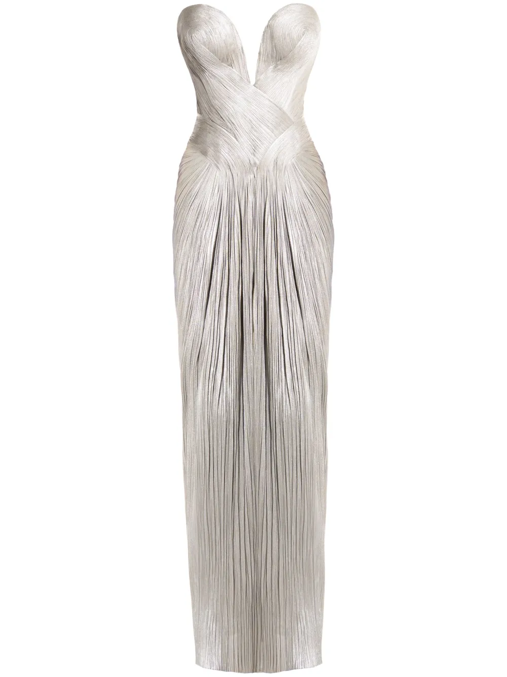 Maria Lucia Hohan bustier front-slit gown | Silver | Image 1