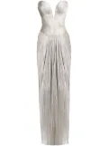 Maria Lucia Hohan bustier front-slit gown - Silver
